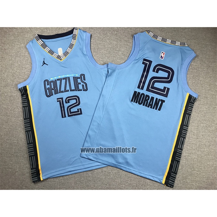 Maillot Enfant Memphis Grizzlies Ja Morant NO 12 Statement 2022-23 Bleu